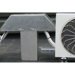 Aluminum roof inlet w. double outlet 200x200mm H=600mm