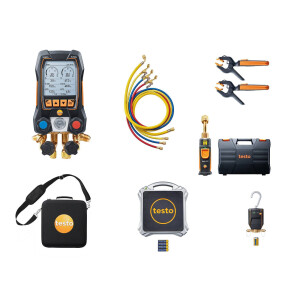Digital 4-way manifold 570s vacuum heat pump professional kit w. hoses Testo
