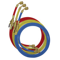 Nylon barrier charging hoses w. ball valves extensions 1500mm 1/4"SAE 49262-60 Mastercool