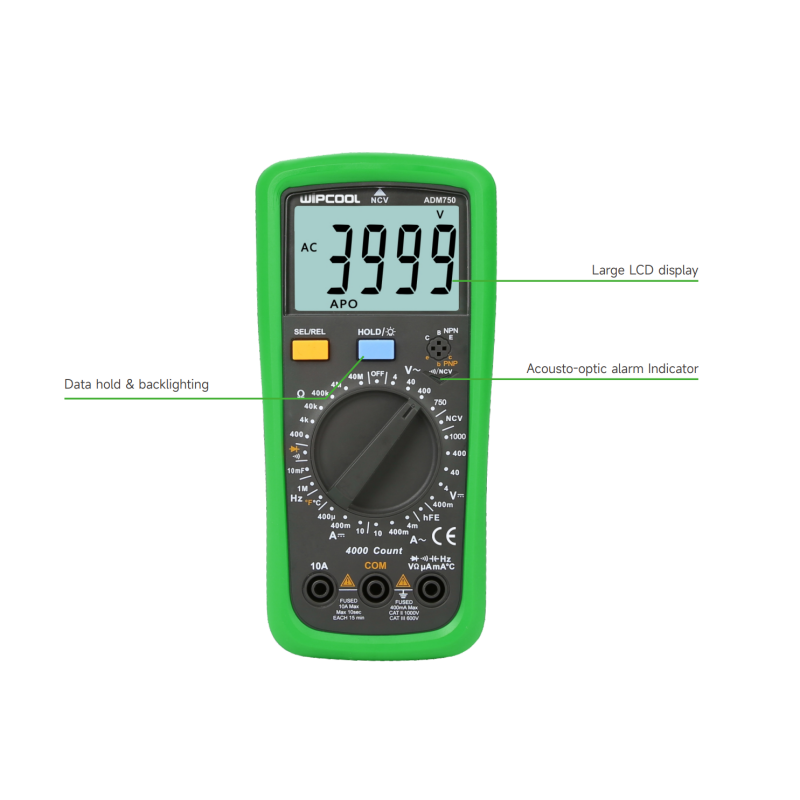 Digitales Multimeter ADM750 Wipcool