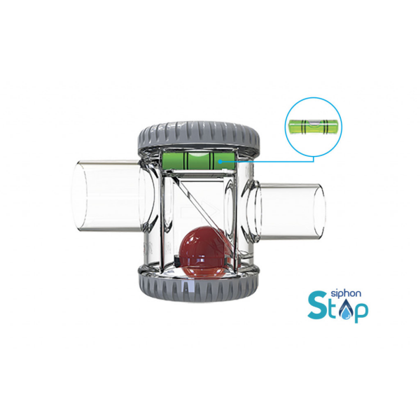 Siphon STOP 32mm m. horizontalem Auslauf o. Gehäuse Tecnosystemi