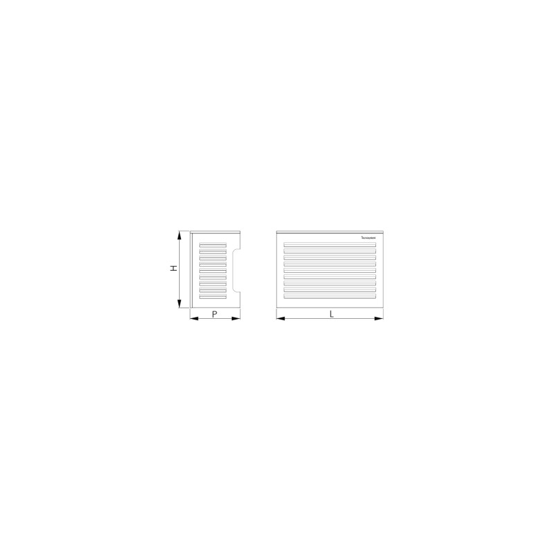 Stahl-Verkleidung f. Außeneinheit TS-COVER S RAL9002 900x700x500mm Tecnosystemi