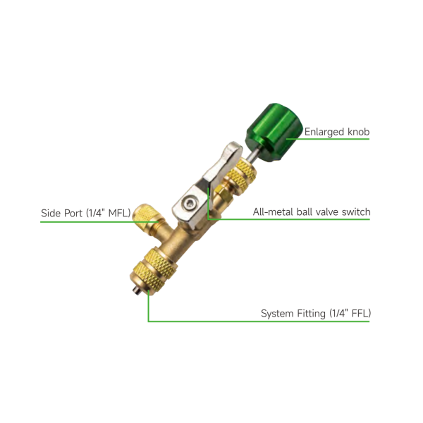 Schraderventilwechsler 1/4"+5/16"SAE MVR-1 m. Abgang Wipcool