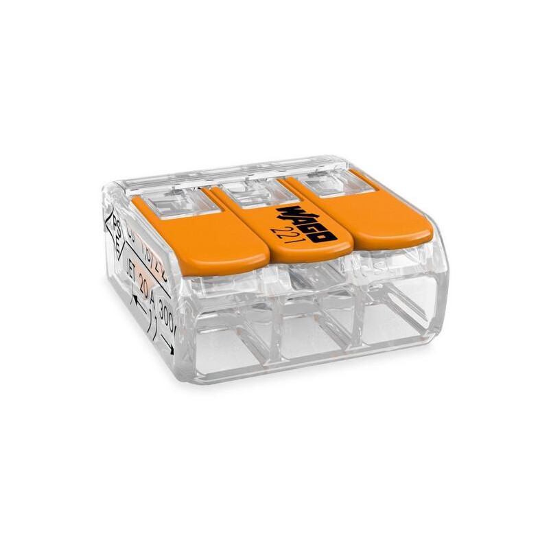 Bügel-Steckklemme 3-Leiter COMPACT 0,14-4mm² Wago