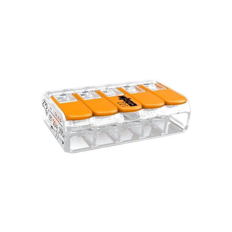 Bügel-Steckklemme 5-Leiter COMPACT 0,14-4mm² Wago
