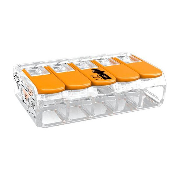 Bügel-Steckklemme 5-Leiter COMPACT 0,14-4mm² Wago