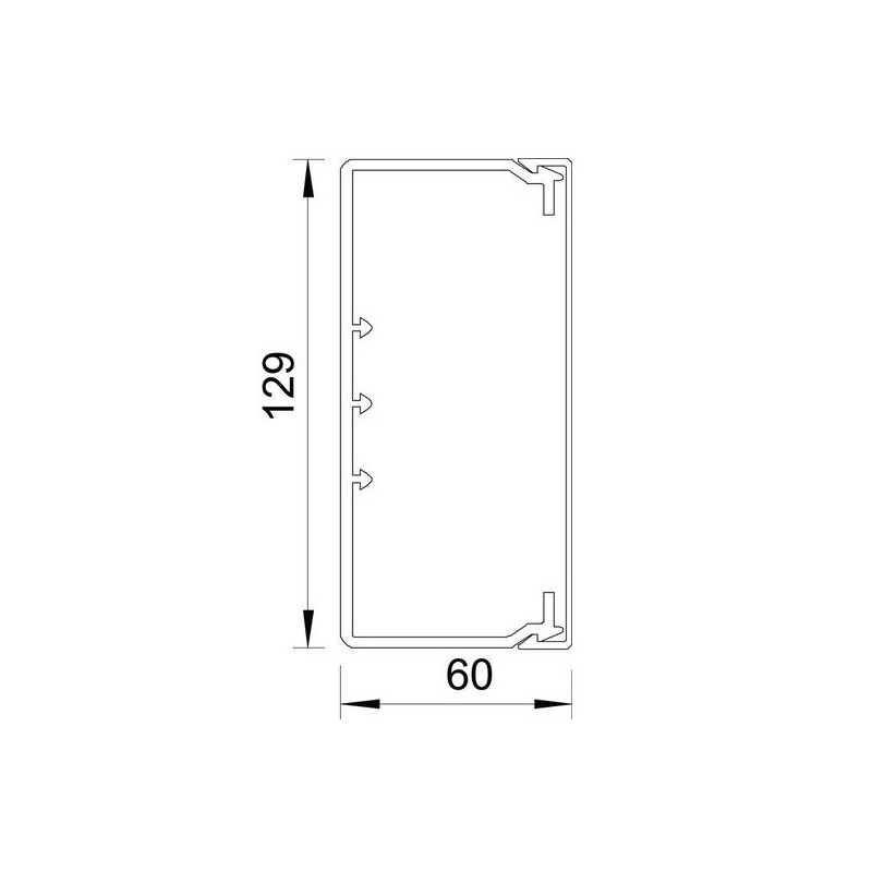 Installation duct w. floor perforations 130x60mm white OBO