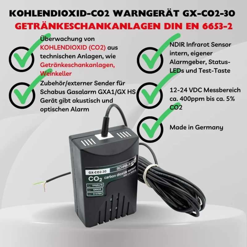 Gassensor Kohlendioxid (techn.) GX-CO2-30 Schabus