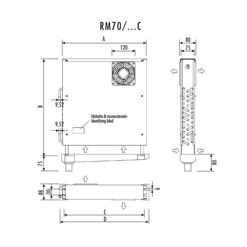 Evaporator for bars RM70/348C