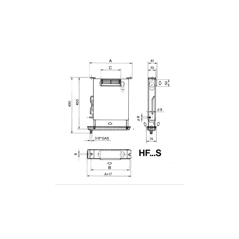 Verdampfer HF2 57S einseitiger Luftausl. Luve